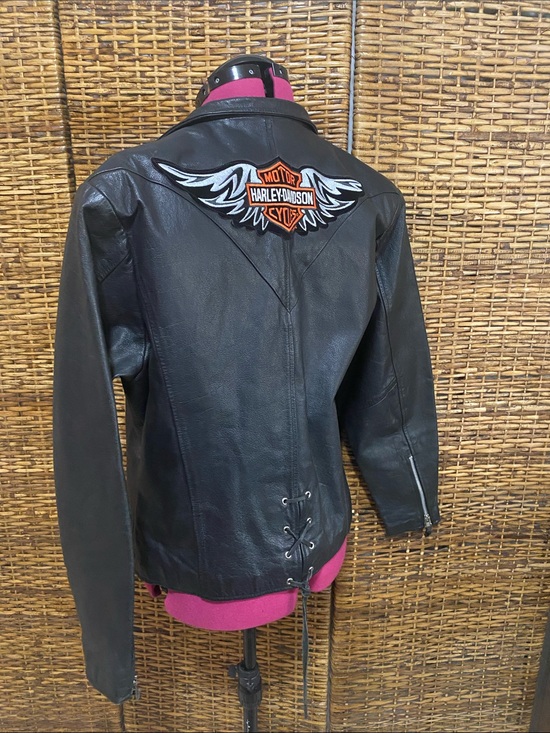 Wilsons leather X Harley-Davidson Jackets & Blazers - Wilson’s leather X Harley-Davidson Black Leather Biker Jacket with Wing Patch S